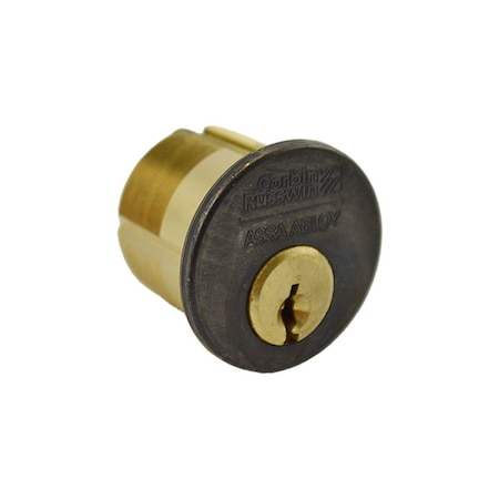 1-1/8 Standard Mortise Cylinder With Cloverleaf Cam And 6 Pin L4 Keyway Oil Rubbed Bronze